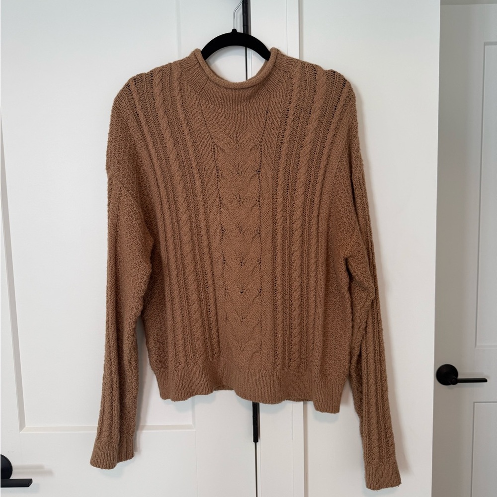 J Crew Cable Knit Sweater - Camel